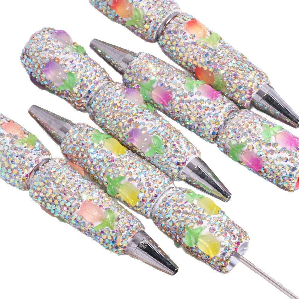 Wholesale wholesale beadable pens  flower diamond pen full diamond bead pen DIY